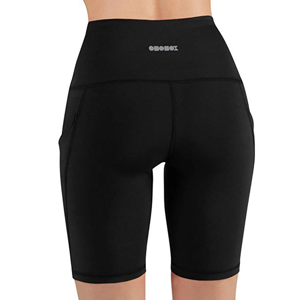 Women High Waist Sports Yoga Shorts Workout Push Up Running Fitness Gym Clothes Female Seamless Leggings With Side Pocket