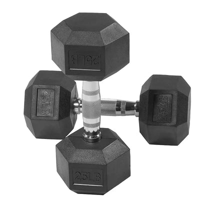 Factory supplier 10lbs 15lbs 20lbs 25lbs 30lbs 50lbs rubber hex dumbbells