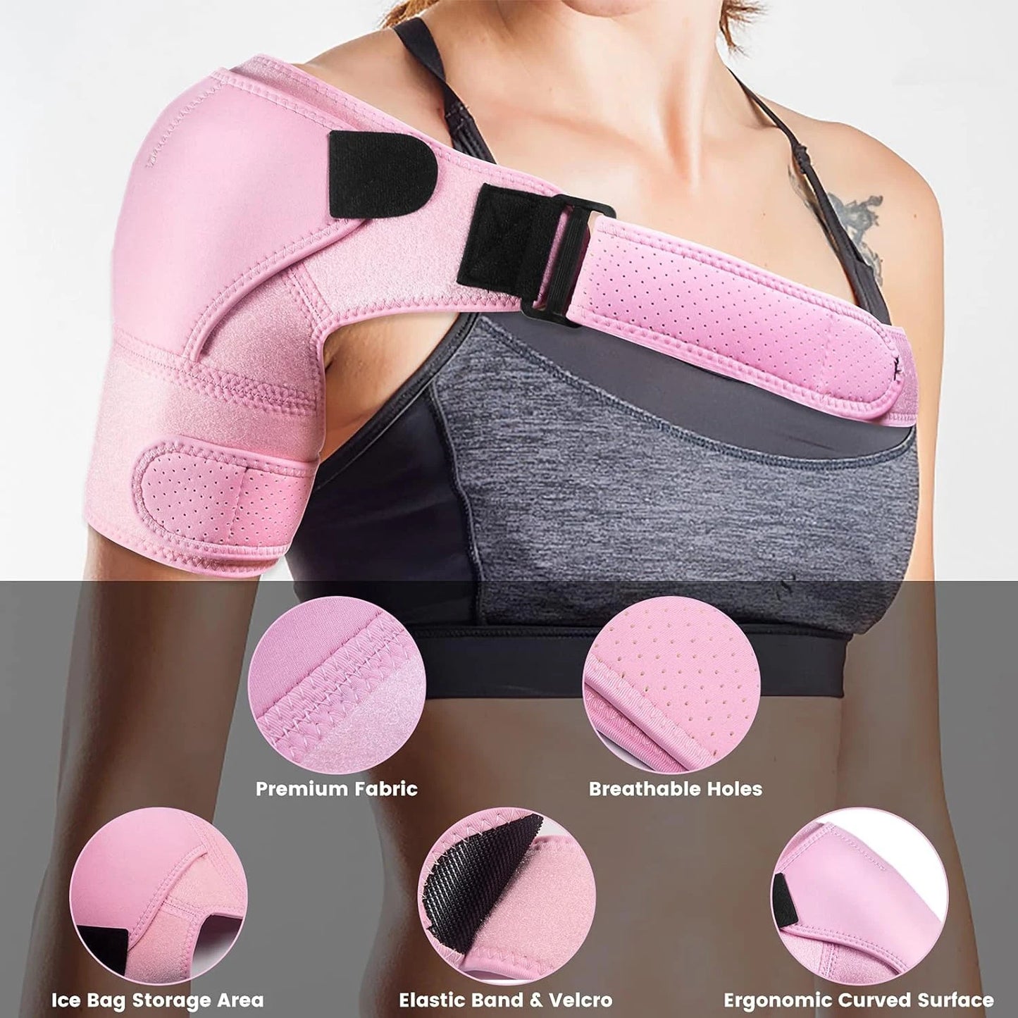 Shoulder Brace for Men & Women, Torn Rotator Cuff, Tendonitis, Dislocation, Pain, Neoprene Shoulder Compression Sleeve Wrap