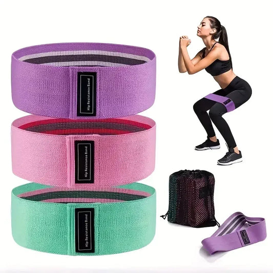 3pcs Pilates Yoga Elastic Resistance Bands Exercise Stretch Flex Band for Booty and Leg Workout 3 Pack with Different Resistance