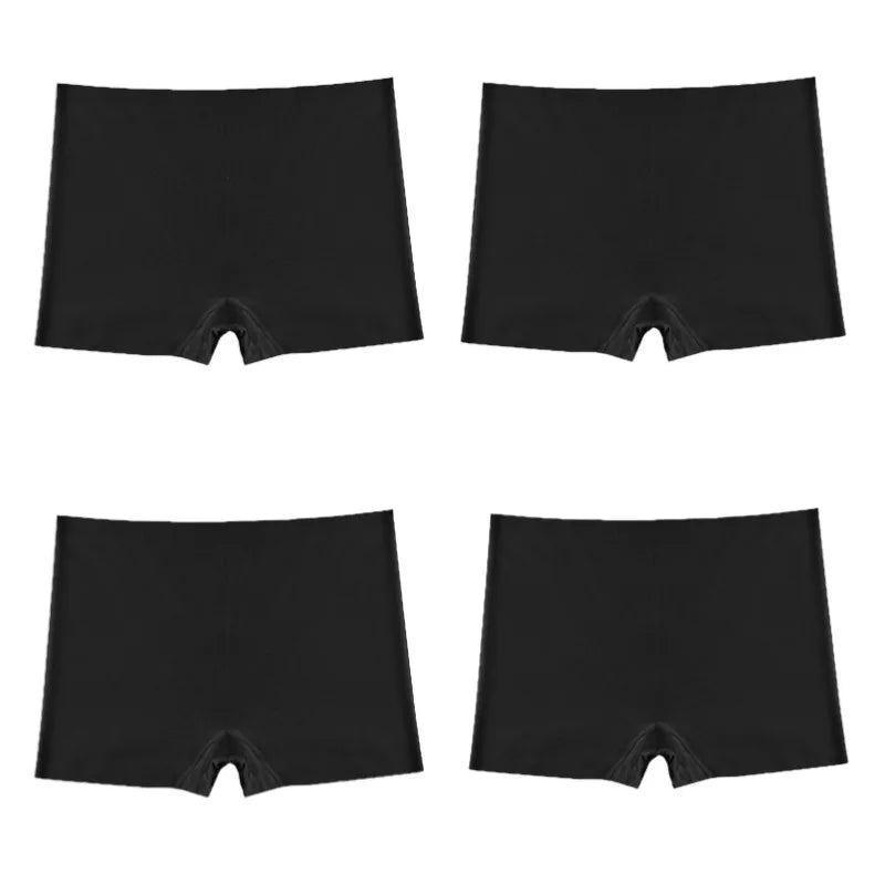 4 PCS/Set Boxers for Women Seamless Women's Panties Mid-Rise Feamle Underwear Safety Pants Soild Boyshorts Lady Fashion Lingerie