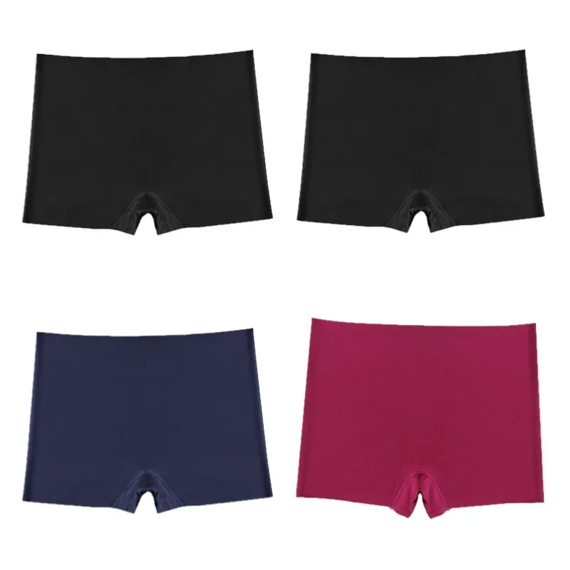 4 PCS/Set Boxers for Women Seamless Women's Panties Mid-Rise Feamle Underwear Safety Pants Soild Boyshorts Lady Fashion Lingerie