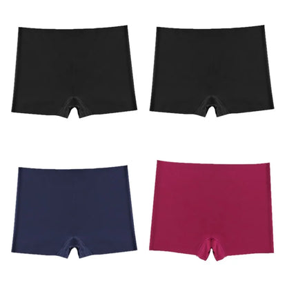 4 PCS/Set Boxers for Women Seamless Women's Panties Mid-Rise Feamle Underwear Safety Pants Soild Boyshorts Lady Fashion Lingerie