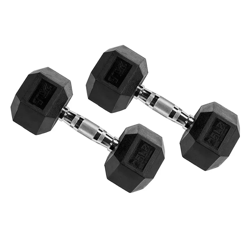 Factory supplier 10lbs 15lbs 20lbs 25lbs 30lbs 50lbs rubber hex dumbbells