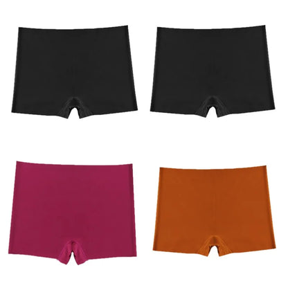 4 PCS/Set Boxers for Women Seamless Women's Panties Mid-Rise Feamle Underwear Safety Pants Soild Boyshorts Lady Fashion Lingerie