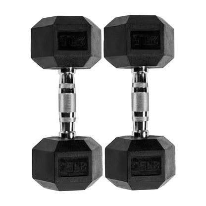 Factory supplier 10lbs 15lbs 20lbs 25lbs 30lbs 50lbs rubber hex dumbbells