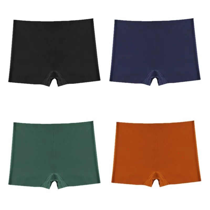 4 PCS/Set Boxers for Women Seamless Women's Panties Mid-Rise Feamle Underwear Safety Pants Soild Boyshorts Lady Fashion Lingerie