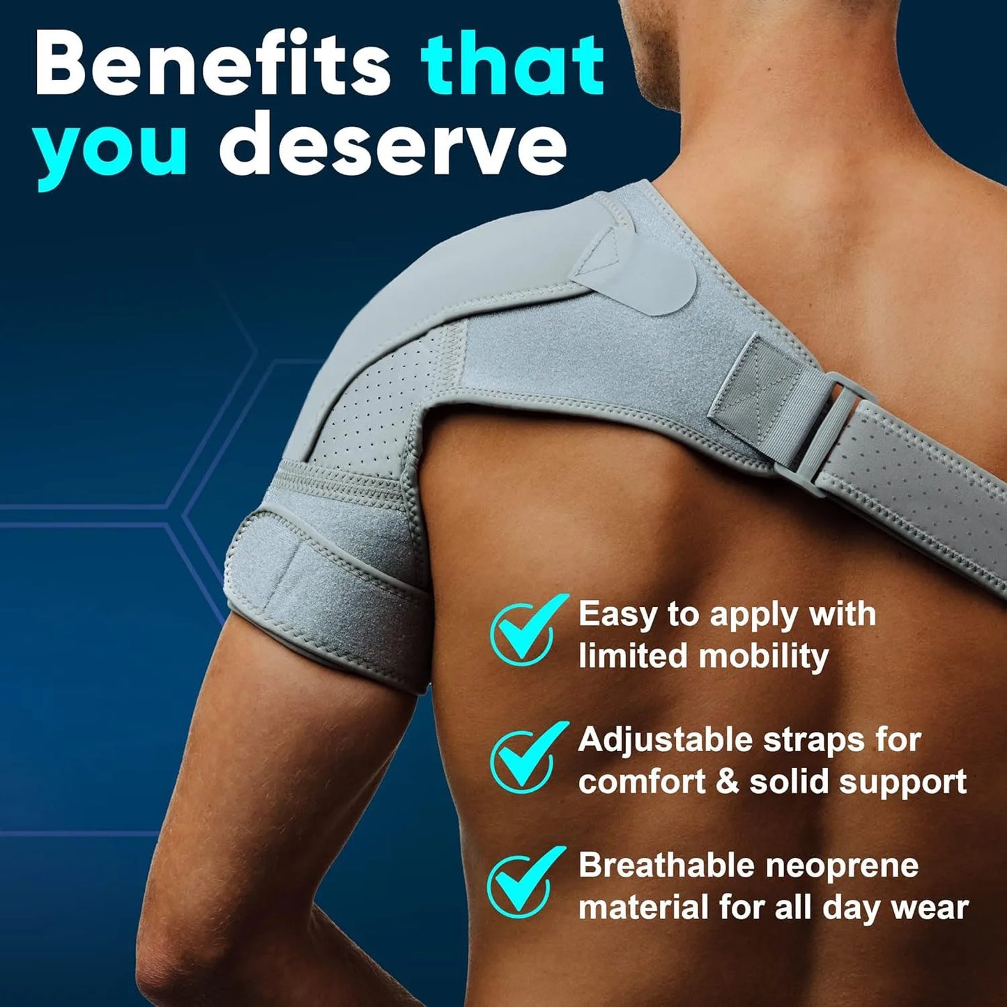 Shoulder Brace for Men & Women, Torn Rotator Cuff, Tendonitis, Dislocation, Pain, Neoprene Shoulder Compression Sleeve Wrap