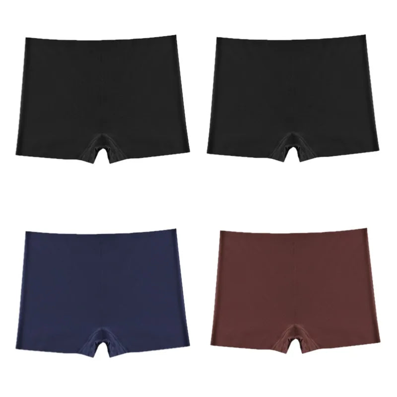 4 PCS/Set Boxers for Women Seamless Women's Panties Mid-Rise Feamle Underwear Safety Pants Soild Boyshorts Lady Fashion Lingerie