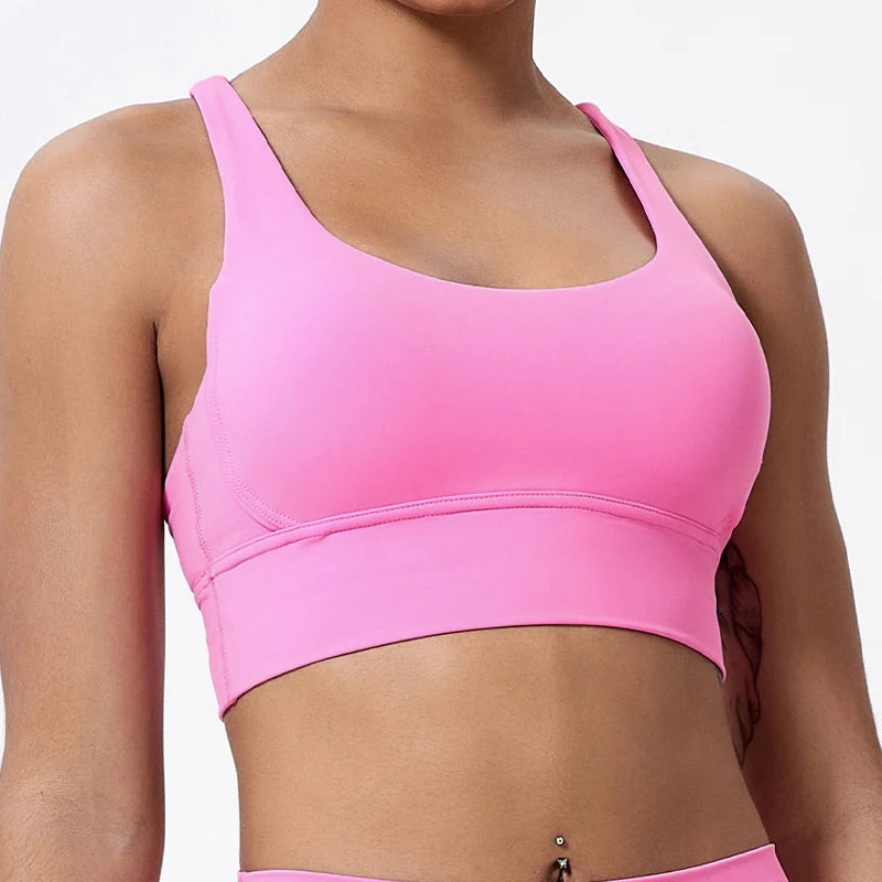 Push up Sports Bra Gym Top Women Yoga Clothing Cross Back Yoga Bra Women Running Fitness Crop Top Shockproof Workout Brassiere