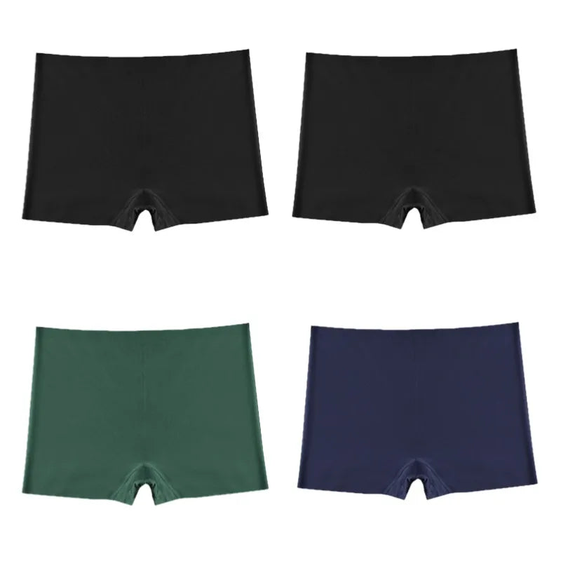 4 PCS/Set Boxers for Women Seamless Women's Panties Mid-Rise Feamle Underwear Safety Pants Soild Boyshorts Lady Fashion Lingerie