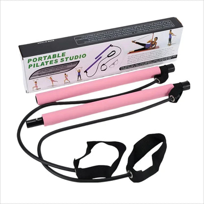 New Portable Yoga Pilates Bar Stick With Resistance Band Home Gym Muscle Toning Fitness Stretching Sports Body Workout Exercise